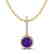2 CTW Amethyst & Micro Pave VS/SI Diamond Necklace - 2