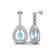 2.25 CTW Aquamarine & Micro Pave VS/SI Diamond Earrings - 2