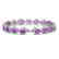 16.76 CTW Amethyst & Diamond Halo Bracelet 10K White - 2