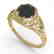 1.50 CTW Black Certified Diamond Ring Art Deco 14K - 2