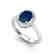2 CTW Sapphire & Micro Pave VS/SI Diamond Ring Halo 18K - 2