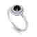 1 CTW Micro Pave VS/SI Diamond Solitaire Ring Halo 18K - 2
