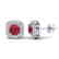 2.16 CTW Ruby & Micro VS/SI Diamond Earrings Solitaire - 2