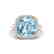 6 CTW Sky Blue Topaz & Micro Pave Halo VS/SI Diamond