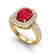 3.50 CTW Ruby & Micro Pave VS/SI Diamond Halo Ring 18K - 2
