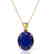 9 CTW Sapphire Designer Solitaire Necklace 18K Yellow - 2