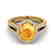 3 CTW Citrine & Micro VS/SI Diamond Halo Solitaire Ring