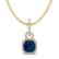 3 CTW Sapphire & Micro VS/SI Diamond Necklace 18K - 2