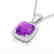 3 CTW Amethyst & Micro VS/SI Diamond Pave Halo Necklace