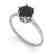 1.0 CTW Black Diamond Art Deco Ring 14K White Gold - 2