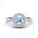 0.75 CTW Sky Blue Topaz & Micro Pave Halo VS/SI Diamond