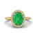 2 CTW Emerald & Micro Pave VS/SI Diamond Ring Halo 18K