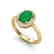 2 CTW Emerald & Micro Pave VS/SI Diamond Ring Halo 18K - 2