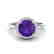 2 CTW Amethyst & Micro Pave VS/SI Diamond Ring Halo 18K