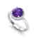 2 CTW Amethyst & Micro Pave VS/SI Diamond Ring Halo 18K - 2