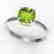 2 CTW Cushion Cut Peridot Solitaire Engagement Ring 18K - 2