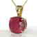 6 Cushion Cut Ruby Designer Inspired Solitaire necklace