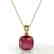 6 Cushion Cut Ruby Designer Inspired Solitaire necklace - 2