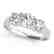 1.5 CTW Certified VS/SI Diamond 3 Stone Ring 14K White - 2