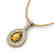 1.15 CTW Citrine & Micro Pave VS/SI Diamond Necklace