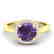 2 CTW Amethyst & Halo VS/SI Diamond Micro Pave Ring 18K