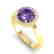2 CTW Amethyst & Halo VS/SI Diamond Micro Pave Ring 18K - 2