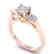 1.37 CTW Certified VS/SI Diamond Art Deco 3 Stone Ring - 2