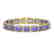 25.36 CTW Tanzanite & Diamond Halo Bracelet 10K Yellow