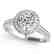 1.3 CTW Certified VS/SI Diamond Solitaire Halo Ring 14K - 2