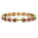 16.93 CTW Tourmaline & Diamond Halo Bracelet 10K Yellow - 2