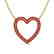 3.50 CTW Red Sapphire Heart Halo Designer Necklace 10K