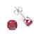4 CTW Cushion Cut Ruby Designer Solitaire Stud Earrings - 2
