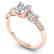 1.5 CTW Certified VS/SI Diamond Art Deco 3 Stone Ring - 2