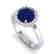 2 CTW Sapphire & Halo VS/SI Diamond Micro Pave Ring 18K - 2