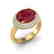 4.50 CTW Ruby & Micro Pave VS/SI Diamond Ring 18K