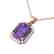 5 CTW Amethyst & Micro Pave VS/SI Diamond Halo Necklace