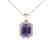 5 CTW Amethyst & Micro Pave VS/SI Diamond Halo Necklace - 2