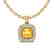 1.08 CTW Citrine & Micro VS/SI Diamond Necklace Halo