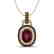 2.50 CTW Garnet With Black Micro VS/SI Diamond Necklace
