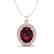 4.50 CTW Garnet & Micro Pave VS/SI Diamond Necklace 14K