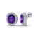 8 CTW Amethyst & Micro Pave VS/SI Diamond Earrings 18K - 2