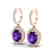 3.50 CTW Amethyst & Micro Pave VS/SI Diamond Earrings