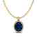 3 CTW Sapphire & Micro Pave VS/SI Diamond Necklace Halo - 2