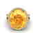 10 CTW Citrine & Micro Pave VS/SI Diamond Halo Ring 18K