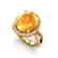 10 CTW Citrine & Micro Pave VS/SI Diamond Halo Ring 18K - 2