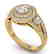 1.50 CTW Certified VS/SI Diamond Art Deco 3 Stone Halo - 2