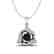 0.46 CTW Black & Micro Pave VS/SI Diamond Halo Necklace