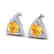 3 CTW Citrine & Micro Pave Halo VS/SI Diamond Stud