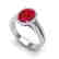 3 CTW Ruby & Micro Pave VS/SI Diamond Halo Solitaire - 2
