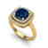 2.52 CTW Sapphire & Micro VS/SI Diamond Pave Halo Ring - 2